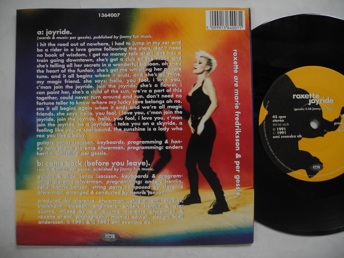 ROXETTE Joyride / Come Back 45 7