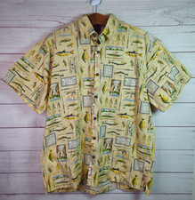 Men's High Seas Trading Co Shirt Fish All Over Print USA Made Size Large