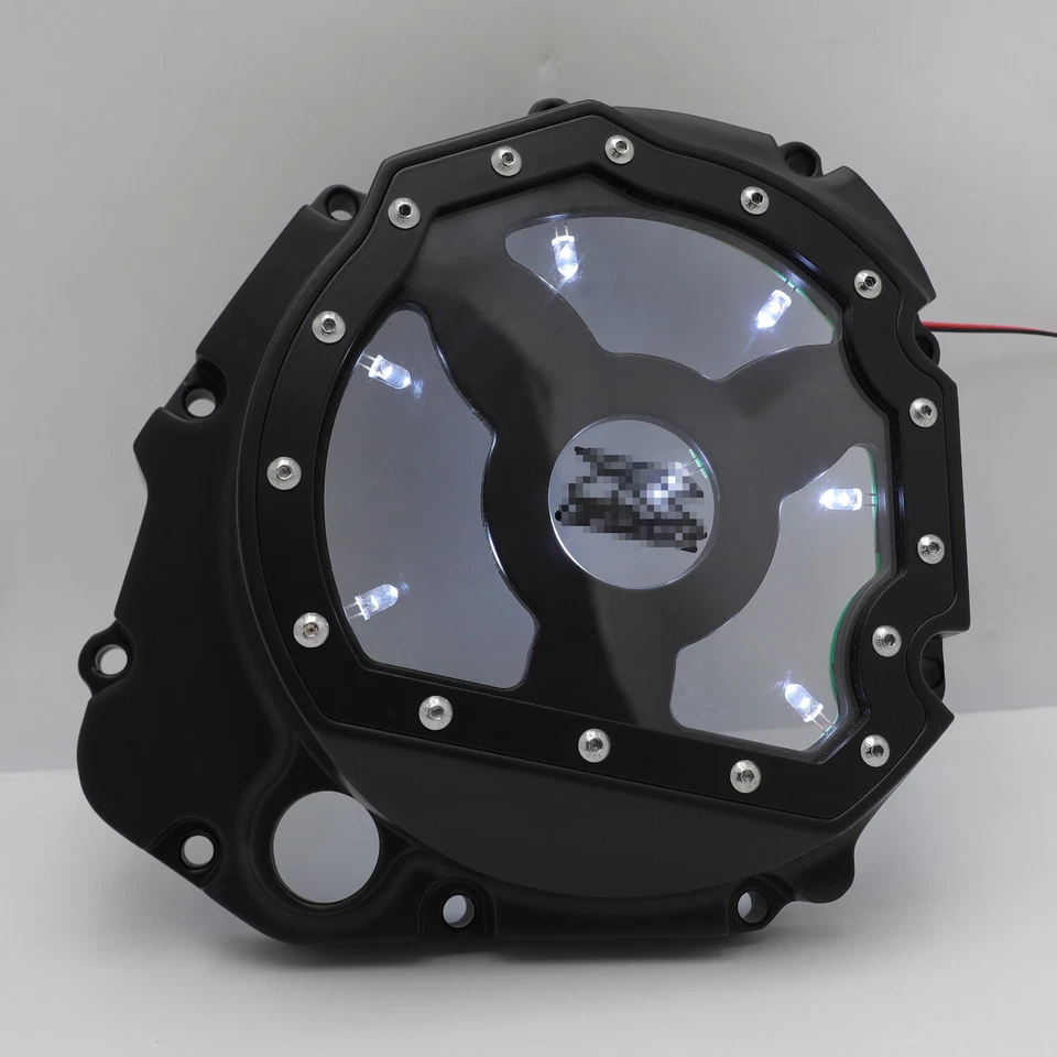 Tampa de embreagem de motor LED preta com branca para 2001-2005 Suzuki GSXR 600 750 1000 - Imagem 3 de 4