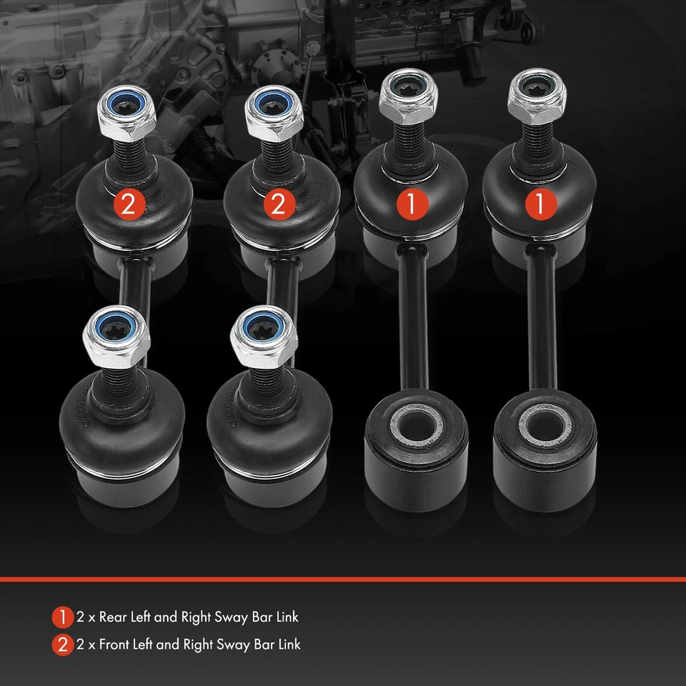 4x Barra estabilizadora delantera y trasera izquierda y derecha para Kia Sephia 98-01 Spectra 00-04 Foto 3 de 4