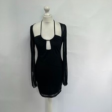 Motel at Urban Outfitters Naisa Mesh Mini Dress. Black. Large. RRP £49