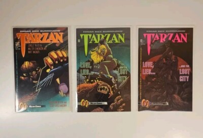 Tarzan Lot (#1-3) Love Lies and the Lost City Comic Set Burroughs Jungle Tales