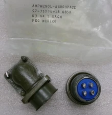 AMPHENOL AEROSPACE 97-3108A-18-10S Circular Box 90° Socket Connector 4pin #663BB