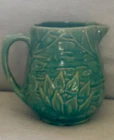 Vintage McCoy 5” Green Lotus Pattern Pitcher