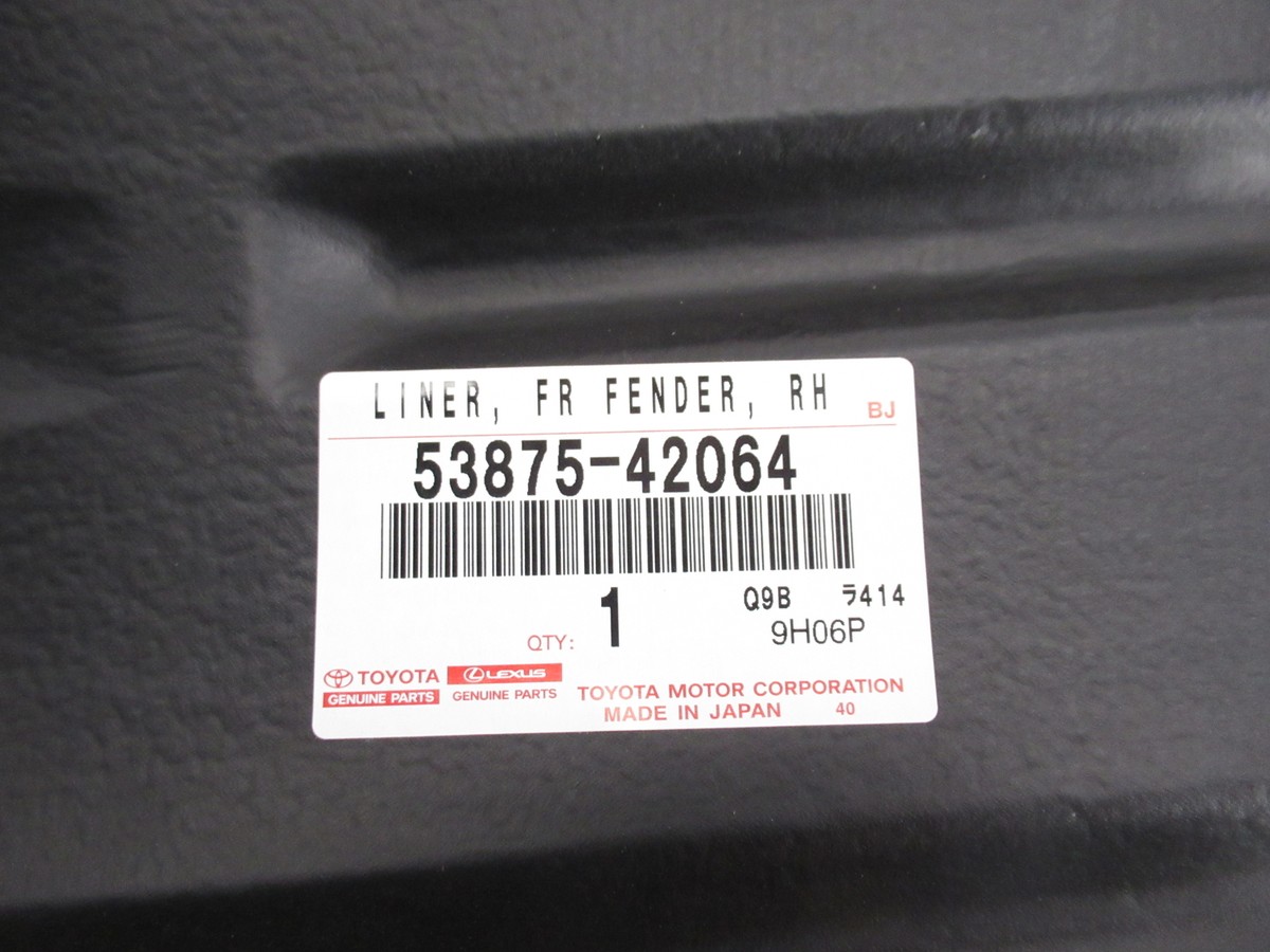 Genuine OEM Toyota 53875-42064 Passenger Front Fender Liner 2006