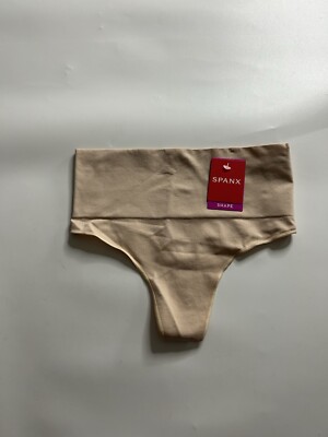 Spanx Everyday Shaping Panties Medium Thong Soft Nude Tummy Control Shapewear 