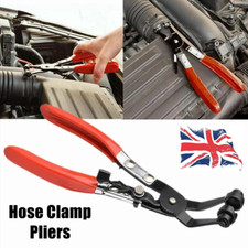 Image of Flat Head Elbow Hose Clamp Clip Car Van Fuel Coolant Pipe Spring Clips Pliers