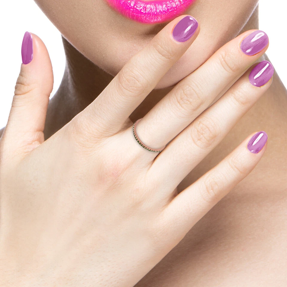 Anillo banda de eternidad de oro rosa sólido de 14 k con piedras preciosas de diopsido cromado joyería hecha a mano Foto 4 de 4