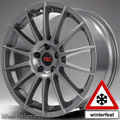 17 Zoll T7 Alufelgen 7x17 4x100 ET42 in grau für Seat Skoda und VW - Bild 1 von 8