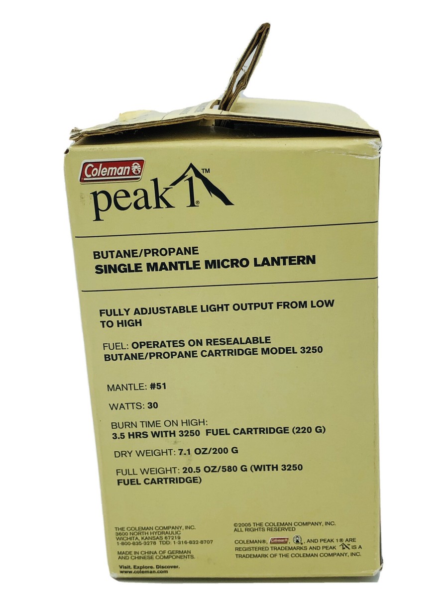 Rare* Coleman Peak1 Single Mantle Micro Butane/Propane Lantern