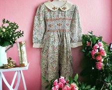 NEW Boutique Girls Sz 4T Hand Smocked Ditsy Floral Dress Free S/H Of