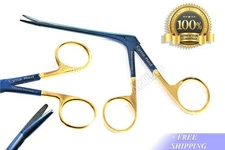 TITANIUM HARTMAN ALLIGATOR FORCEPS 3.5" SERRATED GOLD RINGS ENT GERMAN STAINLESS