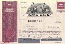 Seatrain Lines, Inc. stock certificate State of Delaware More Than 100 Shares