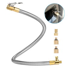 20'' Tire Inflator Extension Hose Adaptor w/ Valve Tube & Quick Release 250 PSI