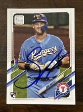 SAM HUFF Signed 2021 Topps Series 2 Baseball Card #654 RC Rangers Rookie AUTO