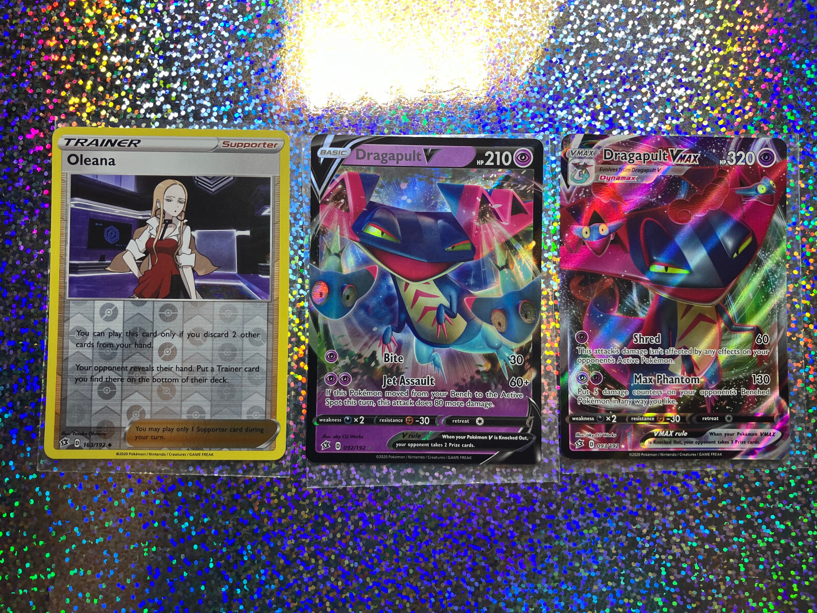 Pokemon TCG Rebel Clash: Full Art 093/192 Dragapult VMAX; 092/192 Dragapult V