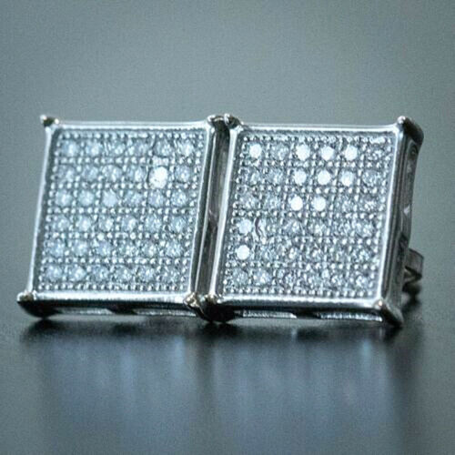 Fashion Stud Earring Men/Women 925 Silver Filled Jewelry Cubic Zircon A Pair - 第 1/4 張圖片