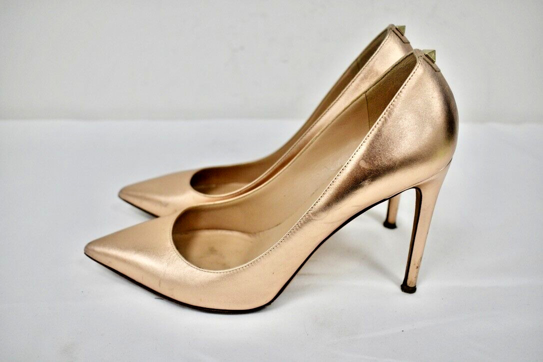 VALENTINO Bronze Color Leather Shoes Size 39 M On Sale jf