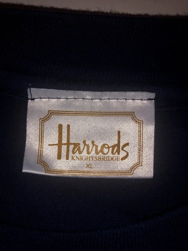 Vintage Harrods London Mens Short Sleeve T Shirt Navy Blue XL Tower Bridge - Picture 4 of 4