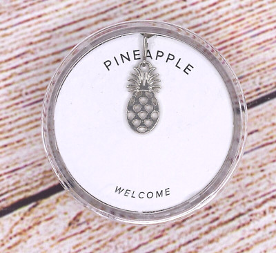 NEW Alex and Ani Pineapple Welcome Silver Chain Station Charm 