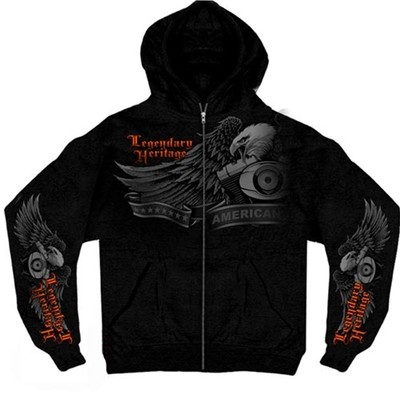 V TWIN HERITAGE - Kapuzenjacke Biker Hoodie Sweatshirt Pullover Zipper 1% Club