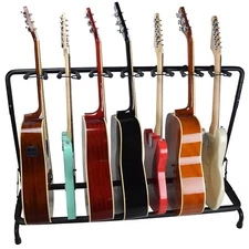 ChromaCast Metal Padded Guitar Rack Stand Holds 7 Guitars | Acoustic, Electric