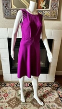 IVANKA TRUMP Sleeveless Shoulder Sheath A-Line Dress Size 6 Purple