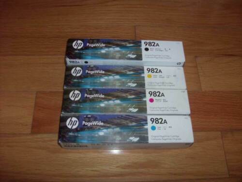 2022 GENUINE SET 4 HP 982A CARTRIDGES T0B23A-T0B26A PageWide Enterprise 765 785 - Picture 1 of 1