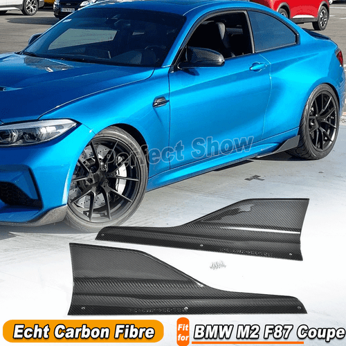Für BMW 2ER F87 M2 Carbon Seitenschweller Wings Erweiterung Flaps Splitter Seite - Picture 1 of 11