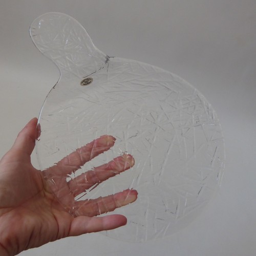 Swedish glass serving cheese plate platter. Guldkrokens Glashytta HJA. Brutalist - Picture 9 of 10