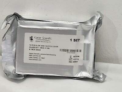 Karter Scientific Microscope 72pc Slide 100pc Cover Glass Set+Optical Lens Paper