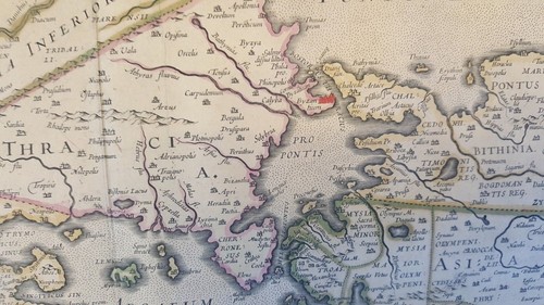 ANTIQUE COLORED RARE MAP / GREECE & VICINITY, Circa 1648 by Jan Jansson - Picture 8 of 9