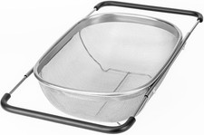 Over the Sink Colander for Kitchen - 6 Quart Over the Sink Strainer Basket wi...