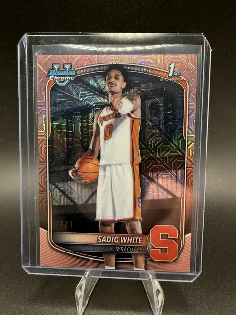 2026 Bowman Chrome Rose Gold Mojo 1/1 Sadiq White 2025 Syracuse RC Rookie