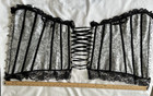 Women's Victorian Gothic Grey & Black Ruffle Lace Corset XL — photo 8