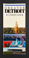 1984 Greater Detroit Michigan Visitors Guide Tourist Map Vintage Travel Brochure