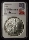 2002 $1 AMERICAN SILVER EAGLE NGC MS70 MERCANTI SIGNED