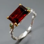 Jewellery Natural Hessonite Ring 925 Sterling Silver Size 7 /R472765