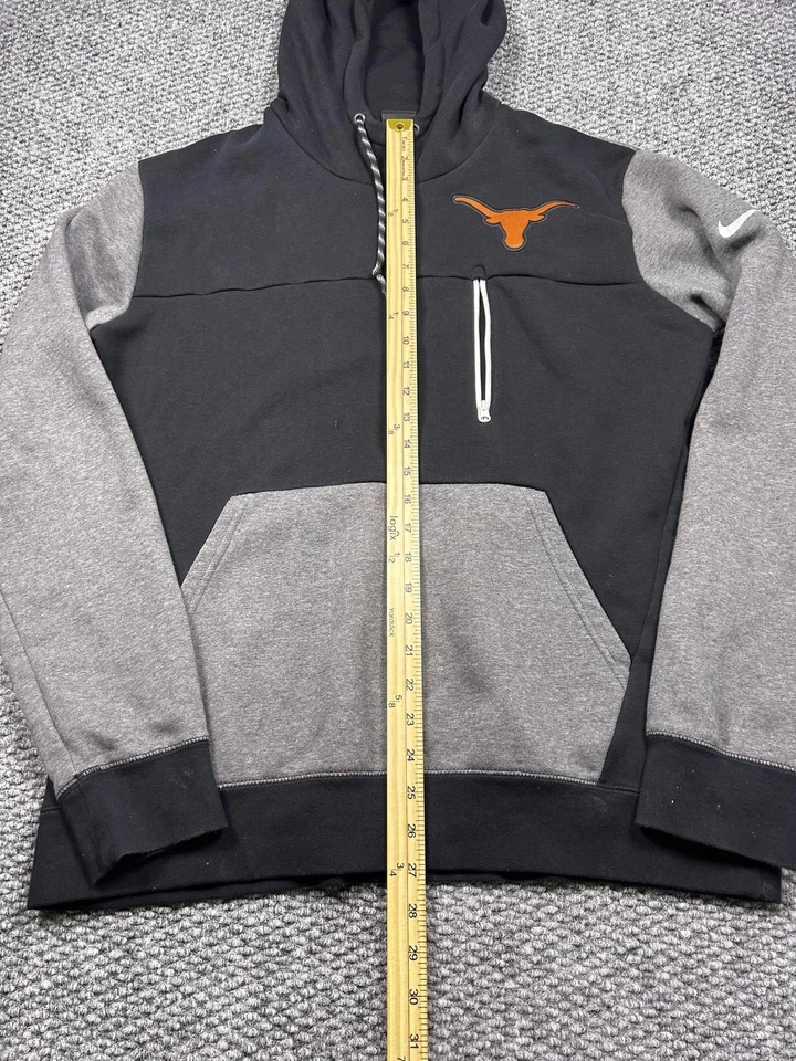 Sudadera con Capucha Texas Longhorns Para Hombres XL Negra Gris NCAA Fútbol Nike Pullover Polar Foto 4 de 4