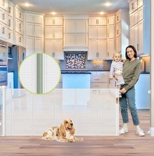 Reinforced 80 Inch Extra Wide Retractable Baby Gate Indoor and Outdoor Pet Gate