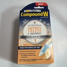 Compound W Wart Remover Maximum Freeze Nitro Freeze + Gelpads EXP 01/2027 Sealed