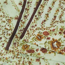 Sanskriti Vintage Sarees Pastel-Green Pure Silk Printed Sari 6Yd Craft Fabric