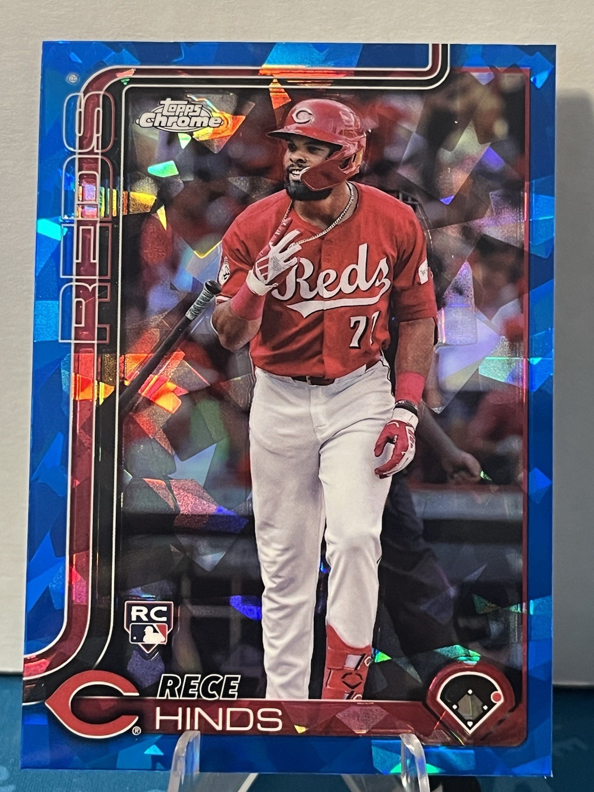 2025 Topps Chrome Sapphire Baseball Rece Hinds Sapphire Rookie #253 REDS