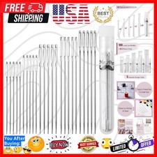 100pcs Hand Sewing Needles, 5 Sizes, Large Eye Embroidery Needles