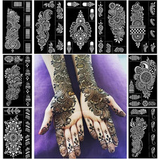 Pack of 9 Henna Tattoo Stencil Kit for Women
