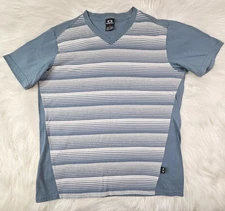 Oakley Regular Fit Striped V Neck Short Sleeve Shirt SZ(L)