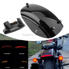 Guardabarros trasero con luz LED trasera de freno de 12 V para Harley Sportster XL883 1200