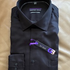 Geoffrey Beene Men's Classic Fit Non-Iron Black Dress Shirt 16.5 32/33