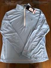 NWT MEN'S ZERO RESTRICTION Z425 1/4 ZIP PULLOVER, SIZE: M, COLOR: ATLANTIC JIGC 