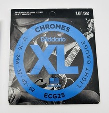 D’Addario XL Chromes ECG25 Flatwound Electric Guitar Strings 12-52 NEW Sealed